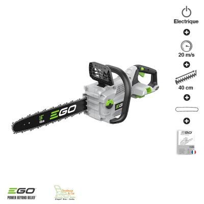 EGO POWER+ Tronconneuse electrique &agrave; batterie guide Oregon 40 cm vitesse 20m-s EGO CS1610E