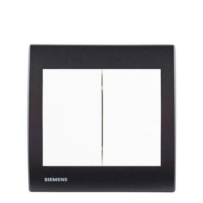 SIEMENS - Va et Vient + Poussoir Blanc Delta Iris + Plaque basic Anthracite