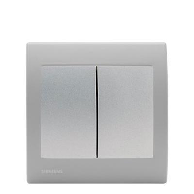 SIEMENS  - Va et Vient + Poussoir Silver Delta Iris + Plaque basic Silver