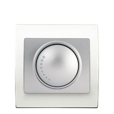 SIEMENS - Va et Vient Variateur 500W Silver Delta Iris + Plaque basic Blanc