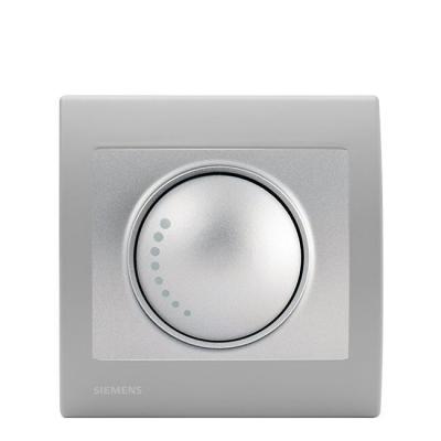 SIEMENS Va et Vient Variateur 500W Silver Delta Iris + Plaque basic Silver-
