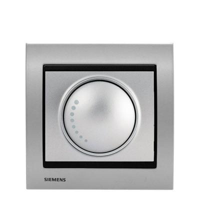 SIEMENS  - Va et Vient Variateur 500W Silver Delta Iris + Plaque M&eacute;tal Alu Silver