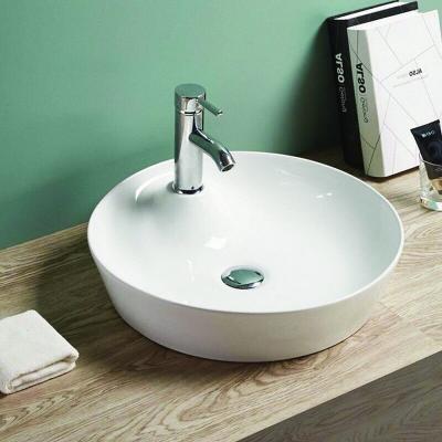 Vasque &agrave; Poser Ronde - C&eacute;ramique Blanc Brillant - 44 cm - Lodge
