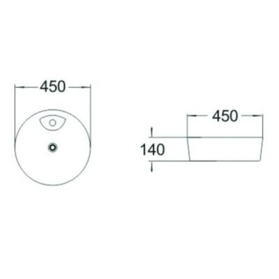 Vasque &agrave; Poser Ronde - C&eacute;ramique Blanc Mat - 44 cm - Lodge