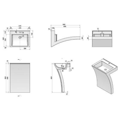 Distribain - Vasque Totem design en solid surface R&eacute;f : SDPW11 - Blanc