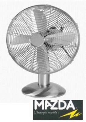 MAZDA Ventilateur &agrave; poser 40cm - 50 watts - oscillation r&eacute;glable 3 vitesses - argent