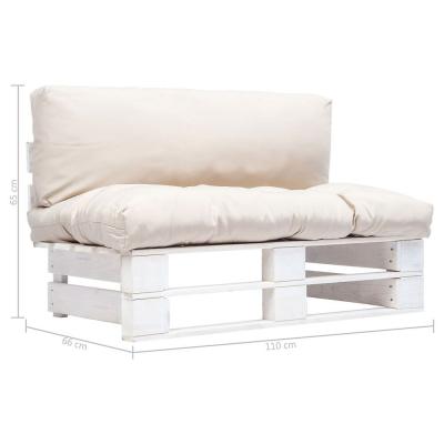 VIDAXL  canap&eacute; de jardin palette avec coussins sable pin&egrave;de 277377