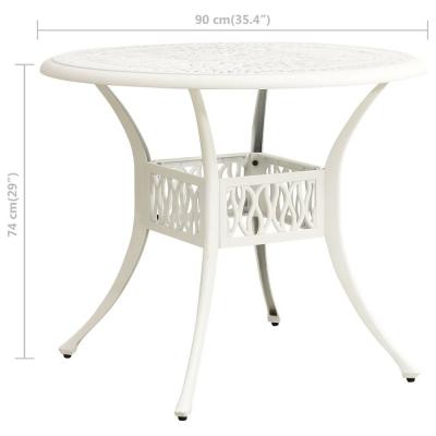 VIDAXL  - Table de jardin Blanc 90x90x74 cm Aluminium coul&eacute; Blanc