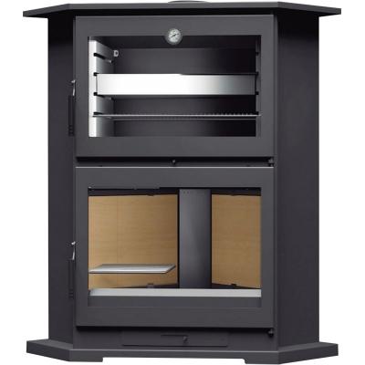 FM CALEFACCION FM Po&ecirc;le &agrave; bois d'angle en acier CH-9 R 11kW avec four inox