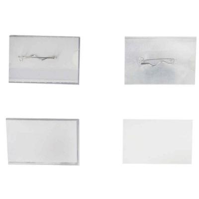  PAVO Pack de 50 Badges 40 x 60 mm PVC avec Epingle Transparent