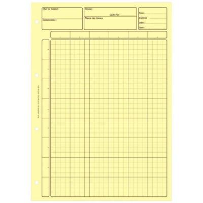 ELVE Bloc 80 feuilles de travail audit, matrice pour controle interne jaune