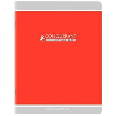  Cahier piq&ucirc;re 140 pages sey&egrave;s 90 g, couverture carte recycl&eacute;e, format 17 x 22 cm CONQUERANT - selon disponibilit&eacute; 