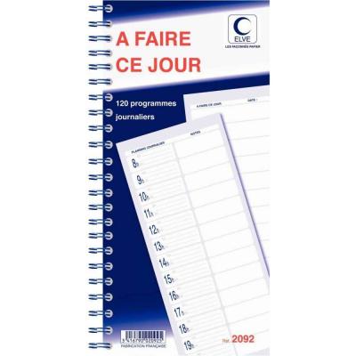 ELVE  Bloc Spirale "120 Programmes A Faire Ce Jour" 297x140