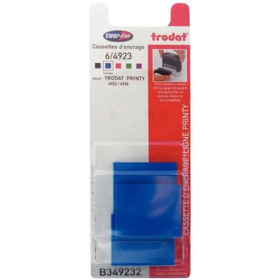 TRODAT  - Cassette Ref 6/4923 Encre Bleu - Blister De 3