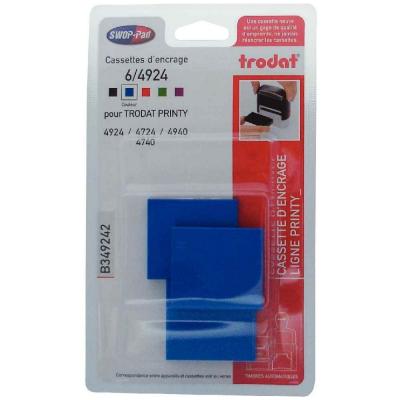 TRODAT  - Cassette Ref 6/4924 Encre Bleu - Blister De 3