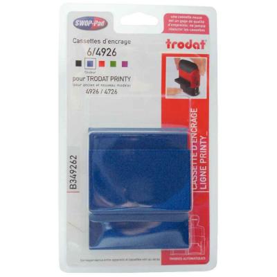 TRODAT  - Cassette Ref 6/4926 Encre Bleu - Blister De 3