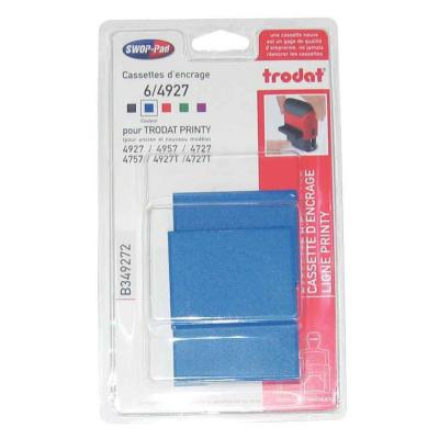 TRODAT  - Cassette Ref 6/4927 Encre Bleu - Blister De 3