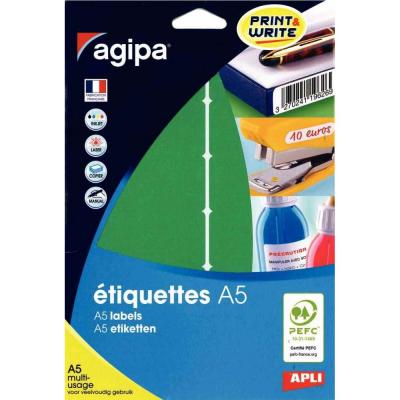 AGIPA APLI 114351 - Etui de 120 &eacute;tiquettes multi-usage verte 32 x 70 mm