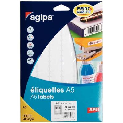 AGIPA Etiquette adh&eacute;sive  A5 10x22 - etui 1824