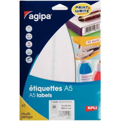 AGIPA Etiquette adh&eacute;sive  A5 15x50 - etui 384