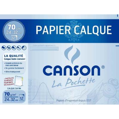 CANSON Feuilles calque 24x32 70 grammes - Pochette 12