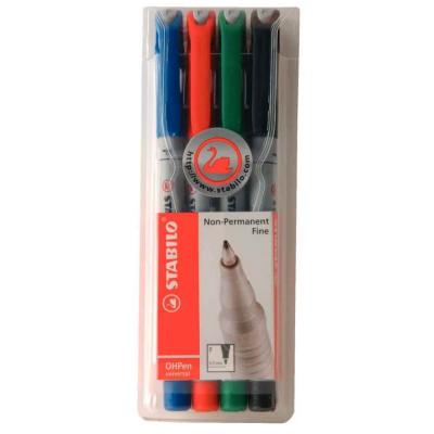 Stabilo Feutre pour films OHPen universal, &eacute;tui de 4 - Lot de 5