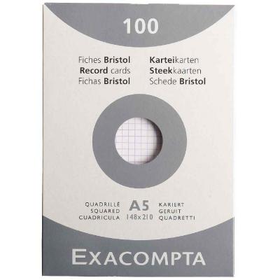 EXACOMPTA 100 fiches Bristol -  - Blanc - 5x5 - Non perfor&eacute;es