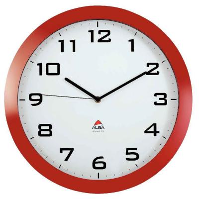 Alba HORISSIMO R Horloge Grande Silencieuse Rouge 38 x 5,5 x 38 cm
