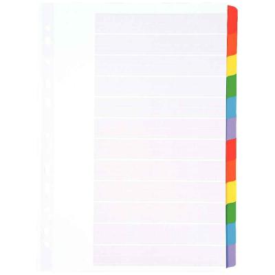  Jeu de 12 intercalaires cartonn&eacute;s, format A4 : 21 x 29,7 cm