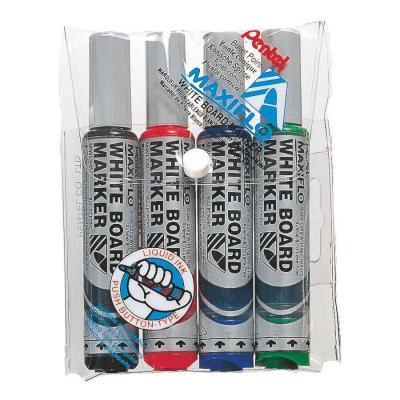 PENTEL  - Marqueur Tableau Blanc Pointe Ogive Maxiflo - Pochette De 4