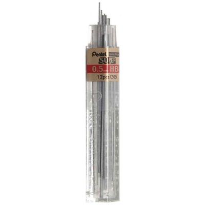 PENTEL  Etui De 12 Mines 0,5 Mm Hi-Polymer Haute Qualit&eacute; Hb C505
