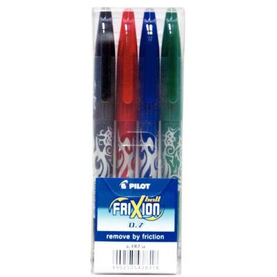  Pilot Frixion Ball 0,7 Mm - Pochette De 4 - Noir/Rouge/Bleu/Vert