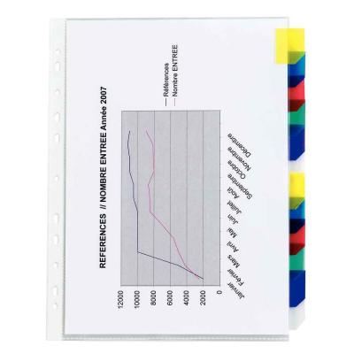 AUTRE Pochettes intercalaires polypropyl&egrave;ne onglet couleurs - jeu de 12