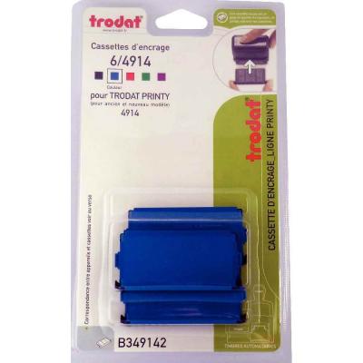 TRODAT Recharge Cassette Encreurs 6/4914 Bleue - Blister De 3
