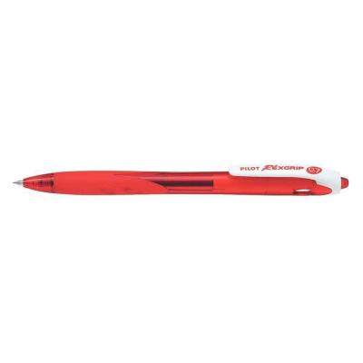 PILOT  Lot de 3 Stylos &agrave; bille REXGRIP BEGREEN Pointe Moyenne 1.0 Rouge