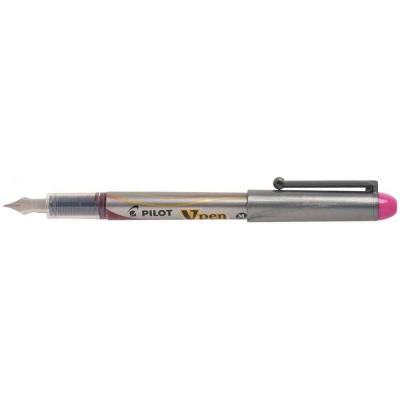 PILOT , 1 Stylos Plume Jetables V-Pen Pro, Couleur Rose, Pointe moyenne
