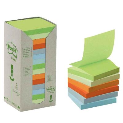  Tour distributrice de 16 blocs post it recycles 76x76mm pastel