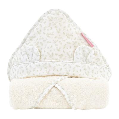 LITTLE CREVETTE  Cape de Bain b&eacute;b&eacute; Coton Bio Petit Buis - 75x75 cm