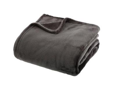 ATMOSPHERA  - Grand Plaid en flanelle uni - 230x180 - Gris fonc&eacute;