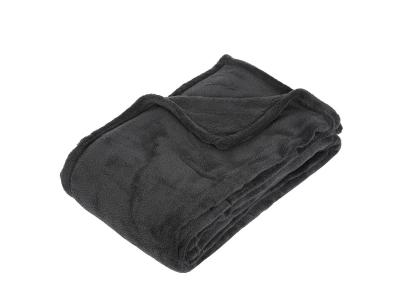 JJA Plaid Polaire Microfibre 125x150cm Gris Fonc&eacute;