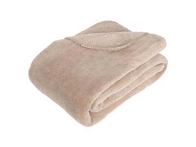 PARIS PRIX Plaid grand mod&egrave;le microfibre 180x230 cm coloris lin - Lin