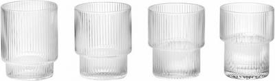 FERM LIVING Verres Ripple (Ensemble de 4) - transparent Blanc 