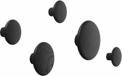 MUUTO  - Crochets muraux """" The Dots """""""" Lot de 5, noir