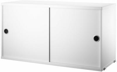 Caisson blanc 2 portes coulissantes 78 x 30 x 42 cm - String furniture