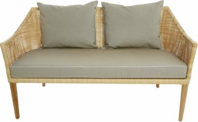 KOK Canap&eacute; 2 places en r&eacute;sine nature coussin marron Sao Paulo - 