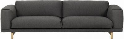 MUUTO Canap&eacute; 3 places Rest tissu Vancouver 13 gris anthracite - 