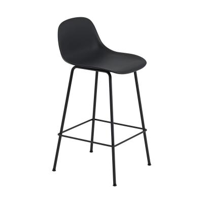 Chaise de bar 65 cm noire pi&eacute;tement tubes Fiber - Muuto