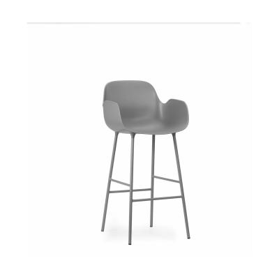 Chaise de bar Form structure acier avec accoudoirs - gris - 75 cm