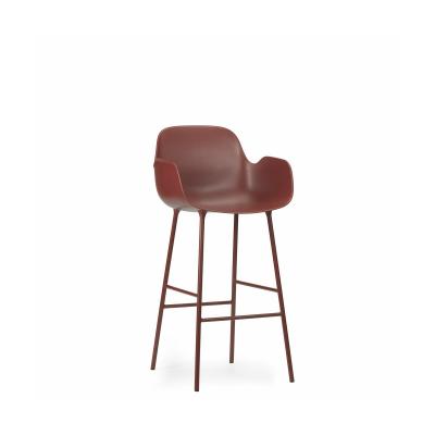 Chaise de bar Form structure acier avec accoudoirs - rouge - 75 cm