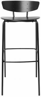 Tabouret de bar Herman - Hauteur d'assise 78 cm - Ch&ecirc;ne - noir